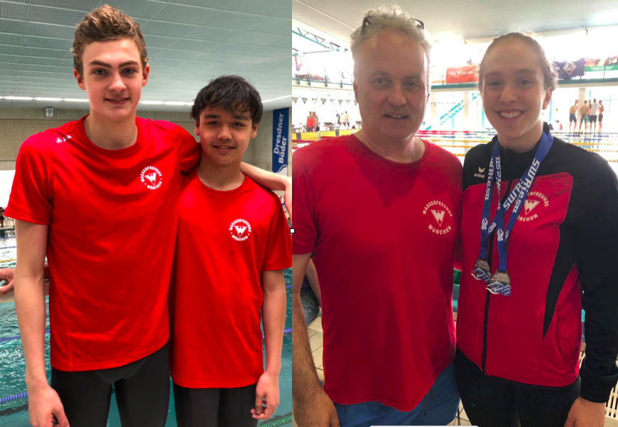 Schwimmer nach der Siegerehrung