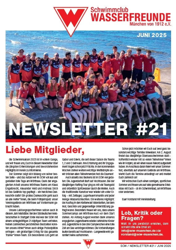 Newsletter 21 – Titelseite